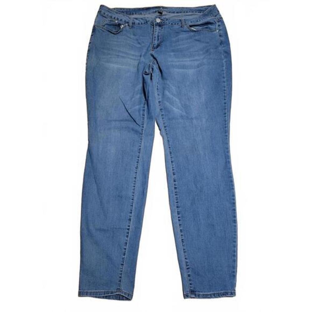 Ashley Stewart Flawless Skinny Jeans Womens 20T Blue Medium Wash Tall Stretch